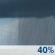 Today: Scattered showers and thunderstorms, mainly between 9am and 3pm. Cloudy, with a high near 76. South wind 5 to 10 mph increasing to 10 to 15 mph in the afternoon. Winds could gust as high as 25 mph. Chance of precipitation is 40%. Today: Scattered showers and thunderstorms, mainly between 9am and 3pm. Cloudy, with a high near 76. South wind 5 to 10 mph increasing to 10 to 15 mph in the afternoon. Winds could gust as high as 25 mph. Chance of precipitation is 40%.