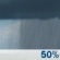This Afternoon: A chance of rain showers. Cloudy. High near 56, with temperatures falling to around 49 in the afternoon. North wind around 15 mph, with gusts as high as 25 mph. Chance of precipitation is 50%. New rainfall amounts less than a tenth of an inch possible. This Afternoon: Chance Rain Showers