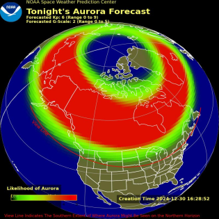 Auroral Viewline Forecast - Tonight