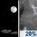 Tonight: A 20 percent chance of showers and thunderstorms after 4am.  Increasing clouds, with a low around 79. South wind around 15 mph, with gusts as high as 25 mph. 