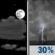 Friday Night: A 30 percent chance of showers and thunderstorms after 1am.  Partly cloudy, with a low around 71. North wind around 5 mph becoming south southeast after midnight. 