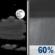 Tuesday Night: Showers likely and possibly a thunderstorm after 1am.  Mostly cloudy, with a low around 70. Southeast wind around 5 mph.  Chance of precipitation is 60%.