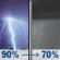 Sunday Night: Showers and possibly a thunderstorm before 1am, then a chance of showers. Some of the storms could be severe. Low around 61. North wind 10 to 15 mph. Chance of precipitation is 90%. New precipitation amounts between a half and three quarters of an inch possible. Sunday Night: Showers and possibly a thunderstorm before 1am, then a chance of showers. Some of the storms could be severe. Low around 61. North wind 10 to 15 mph. Chance of precipitation is 90%. New precipitation amounts between a half and three quarters of an inch possible.