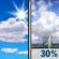 Saturday: A 30 percent chance of showers and thunderstorms after 1pm.  Mostly sunny, with a high near 94. Heat index values as high as 100. South wind around 10 mph, with gusts as high as 20 mph. 