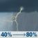 Today: A chance of showers and thunderstorms, then showers and possibly a thunderstorm after 4pm. High near 78. East southeast wind 5 to 10 mph. Chance of precipitation is 80%. New rainfall amounts between three quarters and one inch possible. Today: A chance of showers and thunderstorms, then showers and possibly a thunderstorm after 4pm. High near 78. East southeast wind 5 to 10 mph. Chance of precipitation is 80%. New rainfall amounts between three quarters and one inch possible.