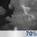 Friday Night: Showers and thunderstorms likely.  Mostly cloudy, with a low around 75. Southeast wind 5 to 10 mph.  Chance of precipitation is 70%. New rainfall amounts between a half and three quarters of an inch possible. 